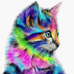 Katze farbig - Diamond Painting
