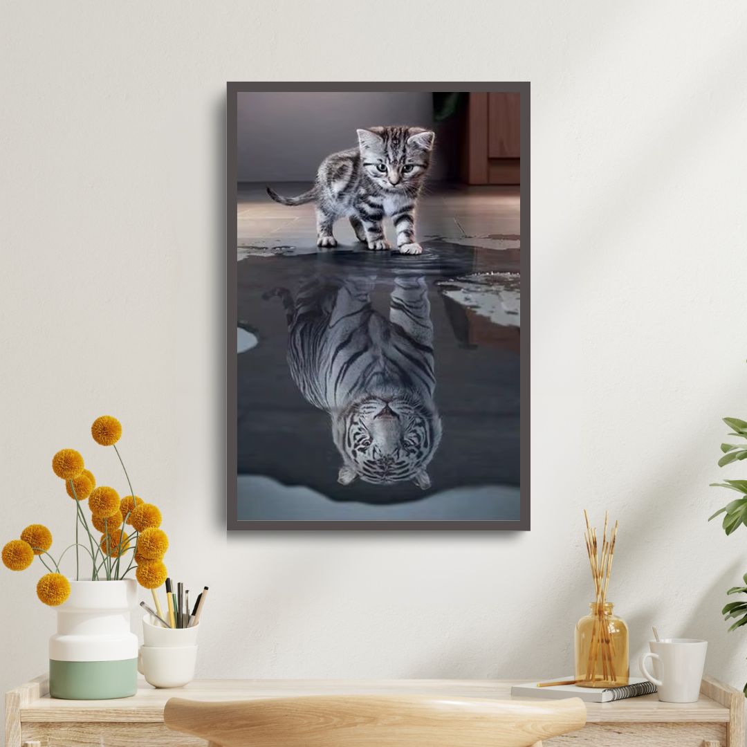 Katze Spiegelbild - Diamond Painting