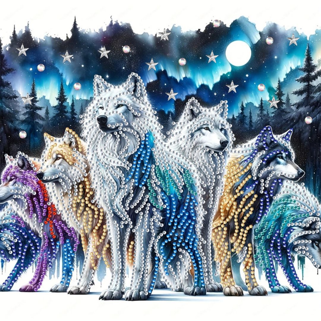 Fabelwesen Wolfsrudel - Diamond Painting