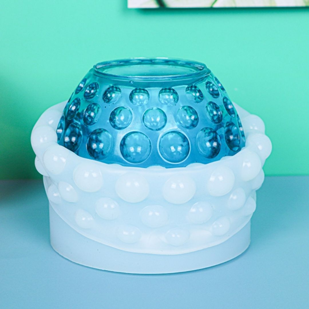 Silikonform - Teelichtglas gerippelt
