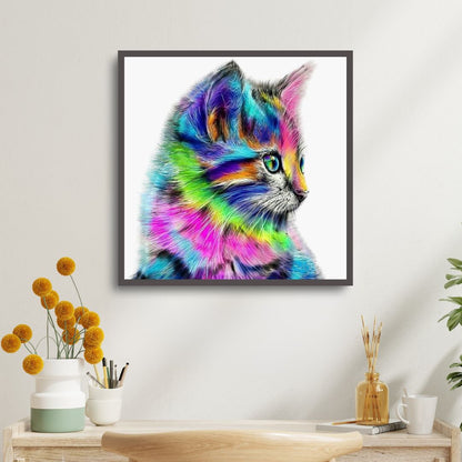 Katze farbig - Diamond Painting