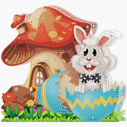 Osterhase mit Pilz - Diamond Painting