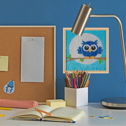 Kids Eule blau - Diamond Painting