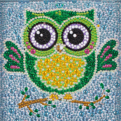 Kids Eule grün - Diamond Painting